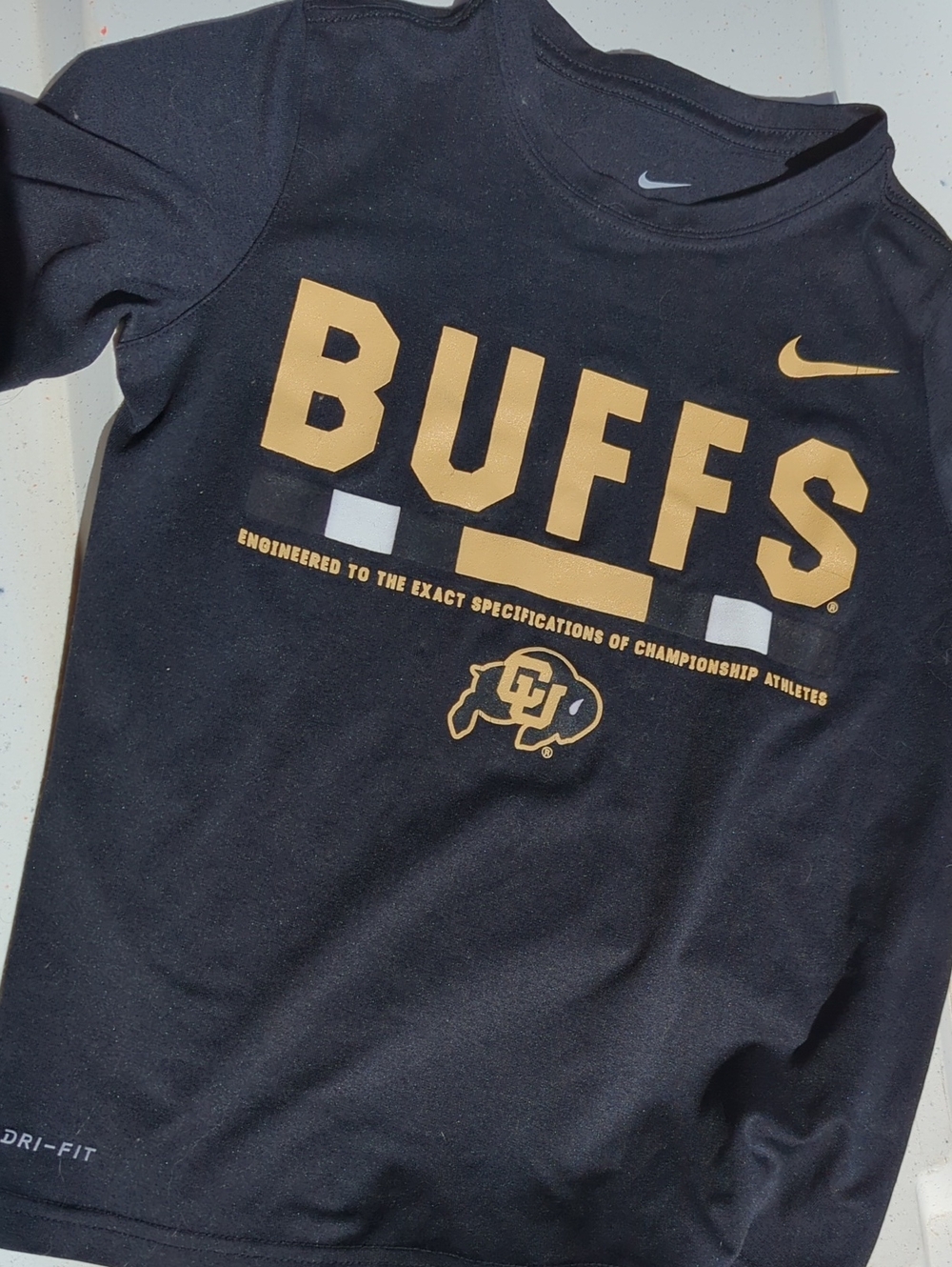 Nike Black & Gold 'BUFFS' Long-Sleeve Kids Tee